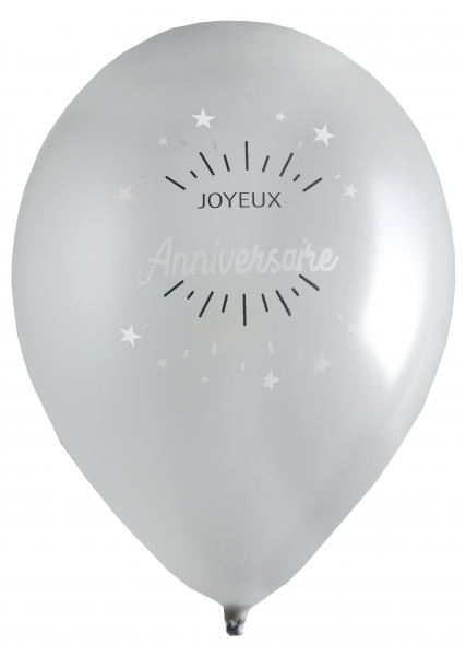 Anniversaire adulte, ballons, argent