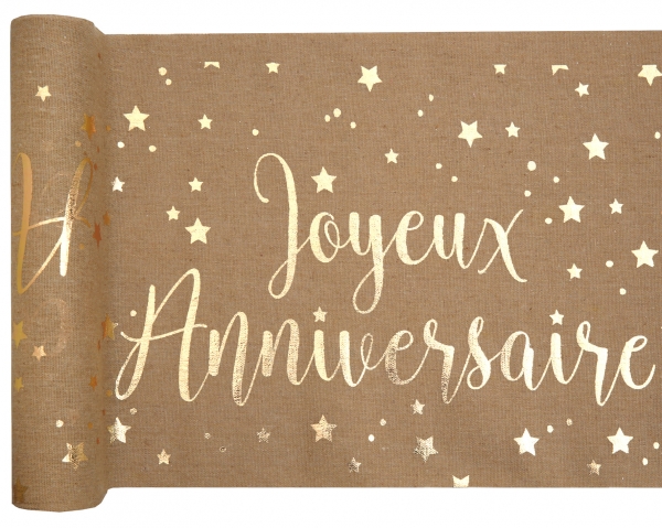 Anniversaire adulte, chemin de table, kraft