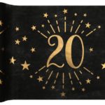 Anniversaire adulte, chemin de table, noir, 20