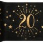 Anniversaire adulte, chemin de table, noir, 20