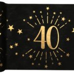 Anniversaire adulte, chemin de table, noir, 40