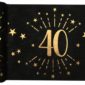 Anniversaire adulte, chemin de table, noir, 40