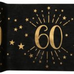 Anniversaire adulte, chemin de table, noir, 60