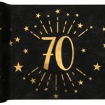 Anniversaire adulte, chemin de table, noir, 70