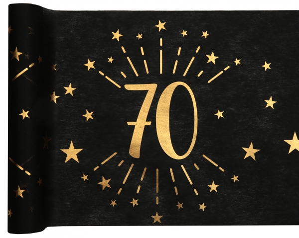 Anniversaire adulte, chemin de table, noir, 70