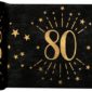 Anniversaire adulte, chemin de table, noir, 80