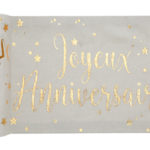 Anniversaire adulte, chemin de table, or