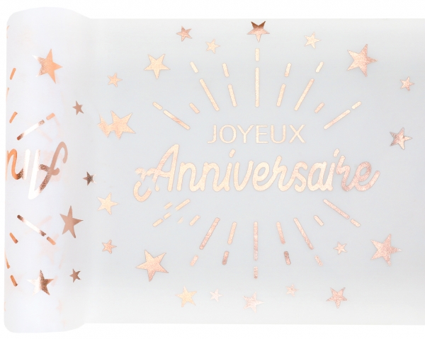 Anniversaire adulte, chemin de table, rose gold