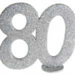 Anniversaire adulte, chiffre anniversaire, argent, 80