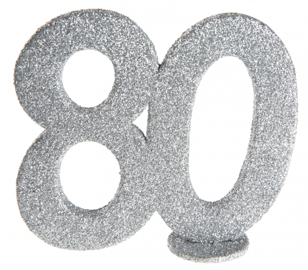Anniversaire adulte, chiffre anniversaire, argent, 80