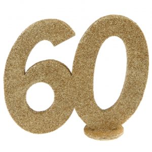 Anniversaire adulte, chiffre anniversaire, or, 60