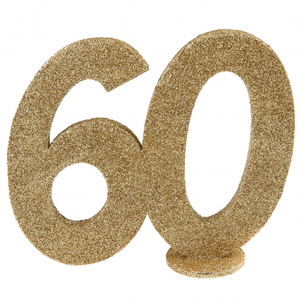 Anniversaire adulte, chiffre anniversaire, or, 60