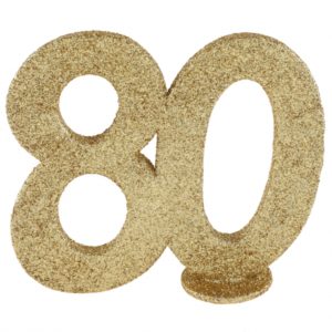 Anniversaire adulte, chiffre anniversaire, or, 80