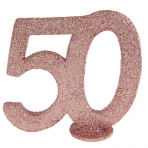 Anniversaire adulte, chiffre anniversaire, rose gold, 50