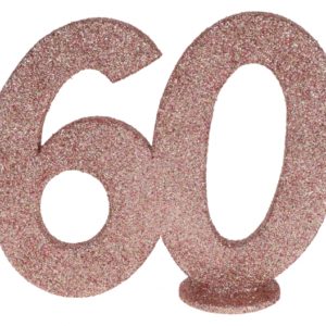 Anniversaire adulte, chiffre anniversaire, rose gold, 60