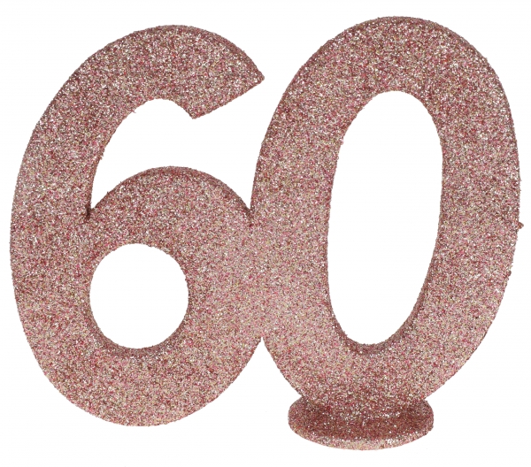 Anniversaire adulte, chiffre anniversaire, rose gold, 60