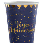 anniversaire adulte, gobelets. ja, bleu