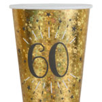 anniversaire adulte, gobelets, or, 60