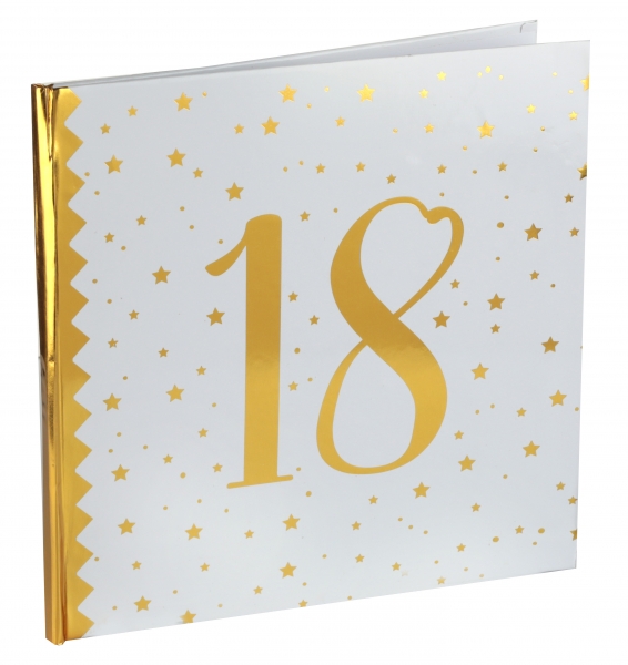 Anniversaire adulte, livre d'or, or, 18