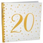 Anniversaire adulte, livre d'or, or, 20