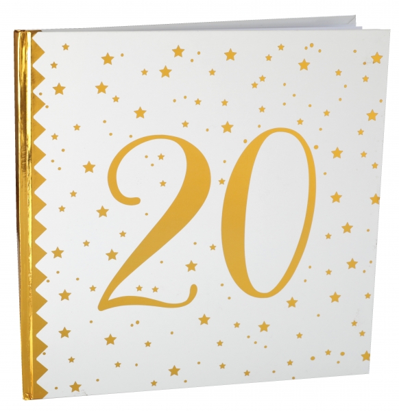 Anniversaire adulte, livre d'or, or, 20