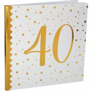 Anniversaire adulte, livre d'or, or, 40