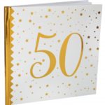 Anniversaire adulte, livre d'or, or, 50