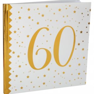 Anniversaire adulte, livre d'or, or, 60