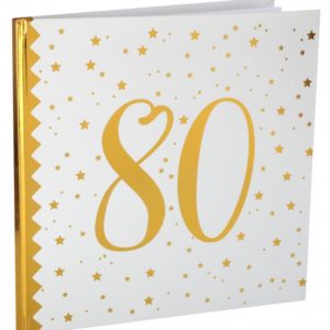 Anniversaire adulte, livre d'or, or, 80