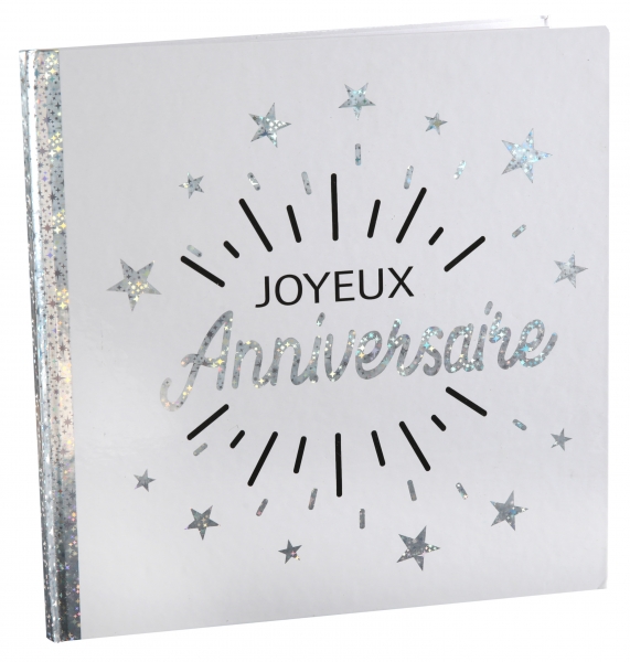 Anniversaire adulte, livre d or, argent