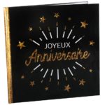 Anniversaire adulte, livre d or, or, noir