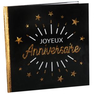 Anniversaire adulte, livre d or, or, noir