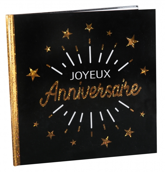 Anniversaire adulte, livre d or, or, noir