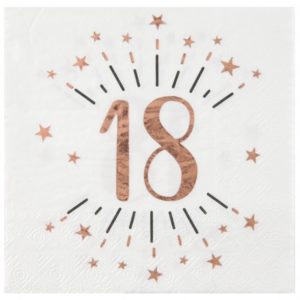 anniversaire adulte, serviette, 18 rose gold