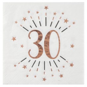 anniversaire adulte, serviette, rose gold, 30