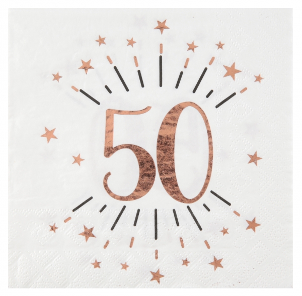 anniversaire adulte, serviette, rose gold, 50