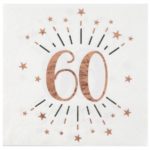anniversaire adulte, serviette, rose gold, 60