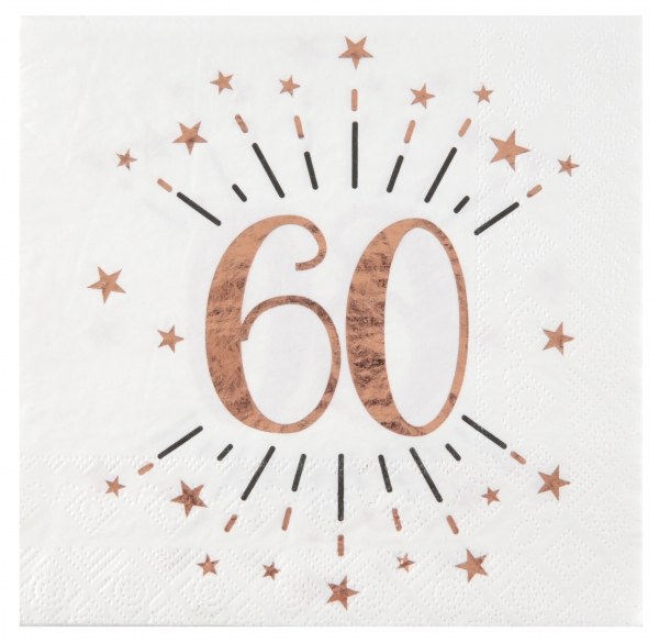 anniversaire adulte, serviette, rose gold, 60