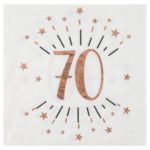 anniversaire adulte, serviette, rose gold, 70