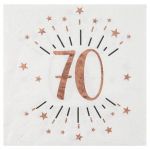 anniversaire adulte, serviette, rose gold, 70