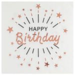 anniversaire adulte, serviette, rose gold,
