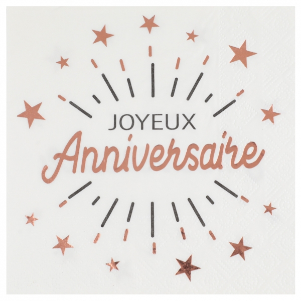 anniversaire adulte, serviette, rose gold,