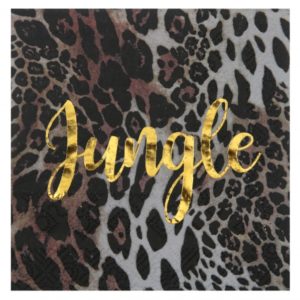 anniversaire adulte, serviette, leopard jungle