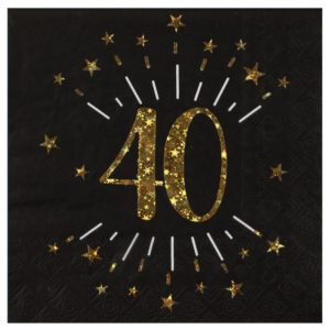 anniversaire adulte, serviette, rose gold, 40