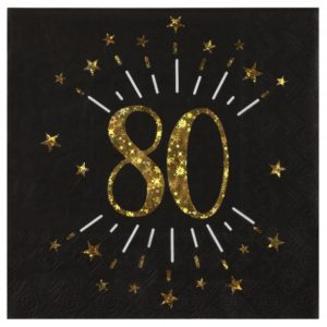 anniversaire adulte, serviette, rose gold, 80