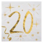 Anniversaire adulte, serviettes, 20 ans