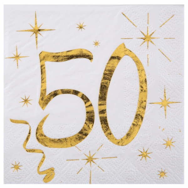 Anniversaire adulte, serviettes, 50 ans