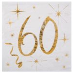 Anniversaire adulte, serviettes, 60 ans