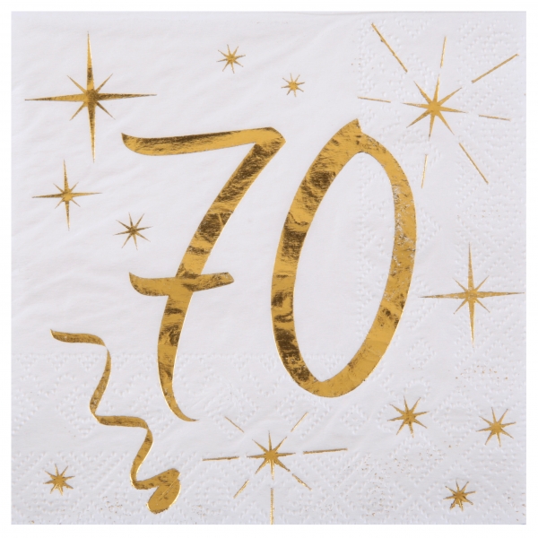 Anniversaire adulte, serviettes, 70 ans