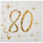 Anniversaire adulte, serviettes, 80 ans